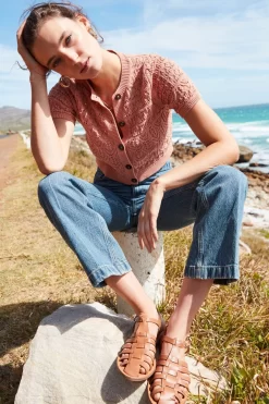 Boden Pink Pointelle Crew Neck Cardigan -Roman Store 113229s5 scaled