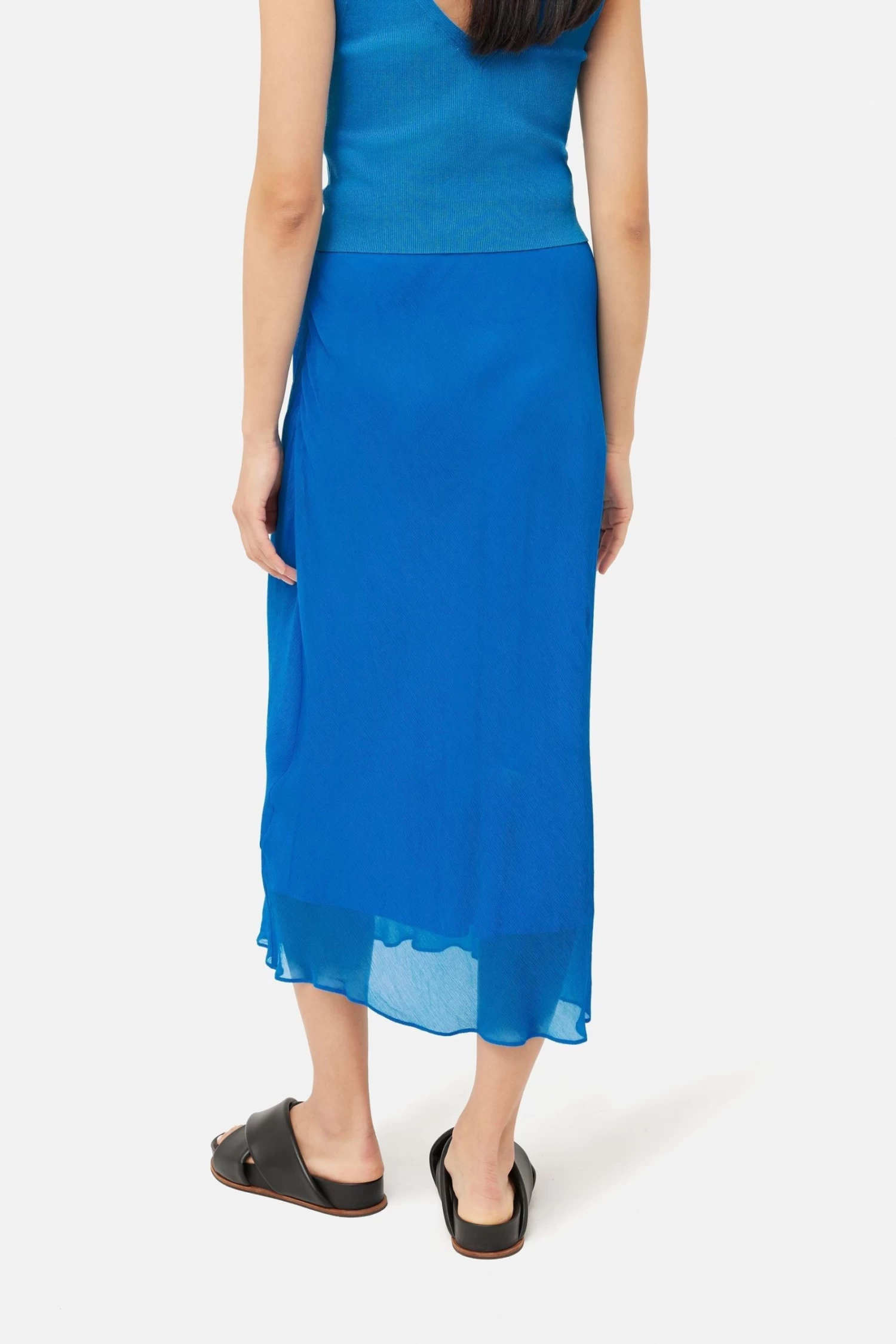 Jigsaw Blue Crinkle Bias Maxi Skirt 3 Jigsaw Blue Crinkle Bias Maxi Skirt - Image 3