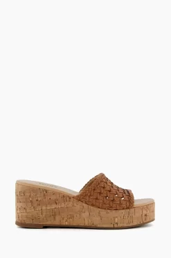 Dune London Katey Brown Lattice Mule Wedges