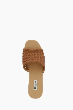 Dune London Katey Brown Lattice Mule Wedges -Roman Store 125817s4 scaled