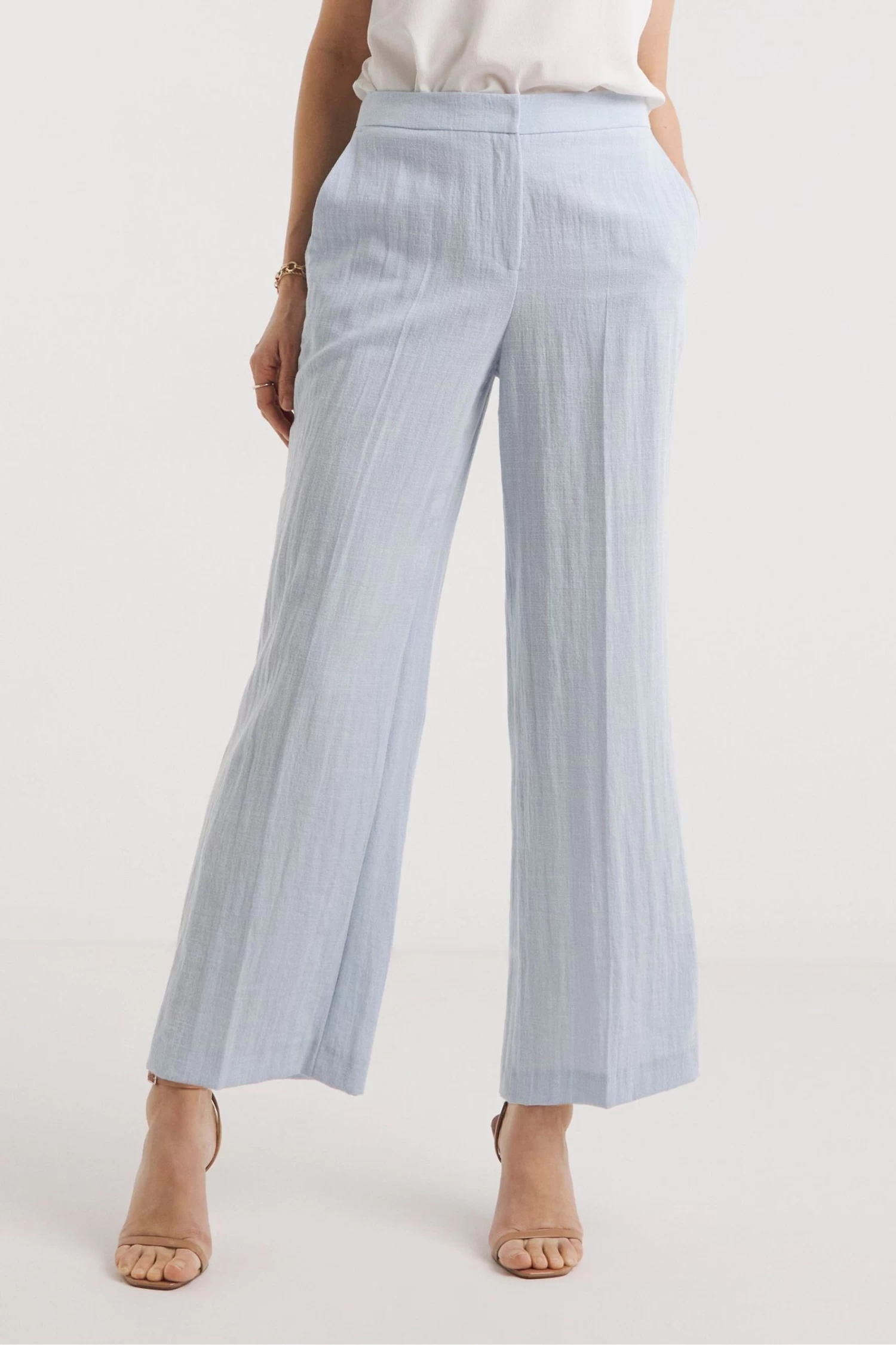 JD Williams Sky Blue Wide Leg Trousers 1 JD Williams Sky Blue Wide Leg Trousers