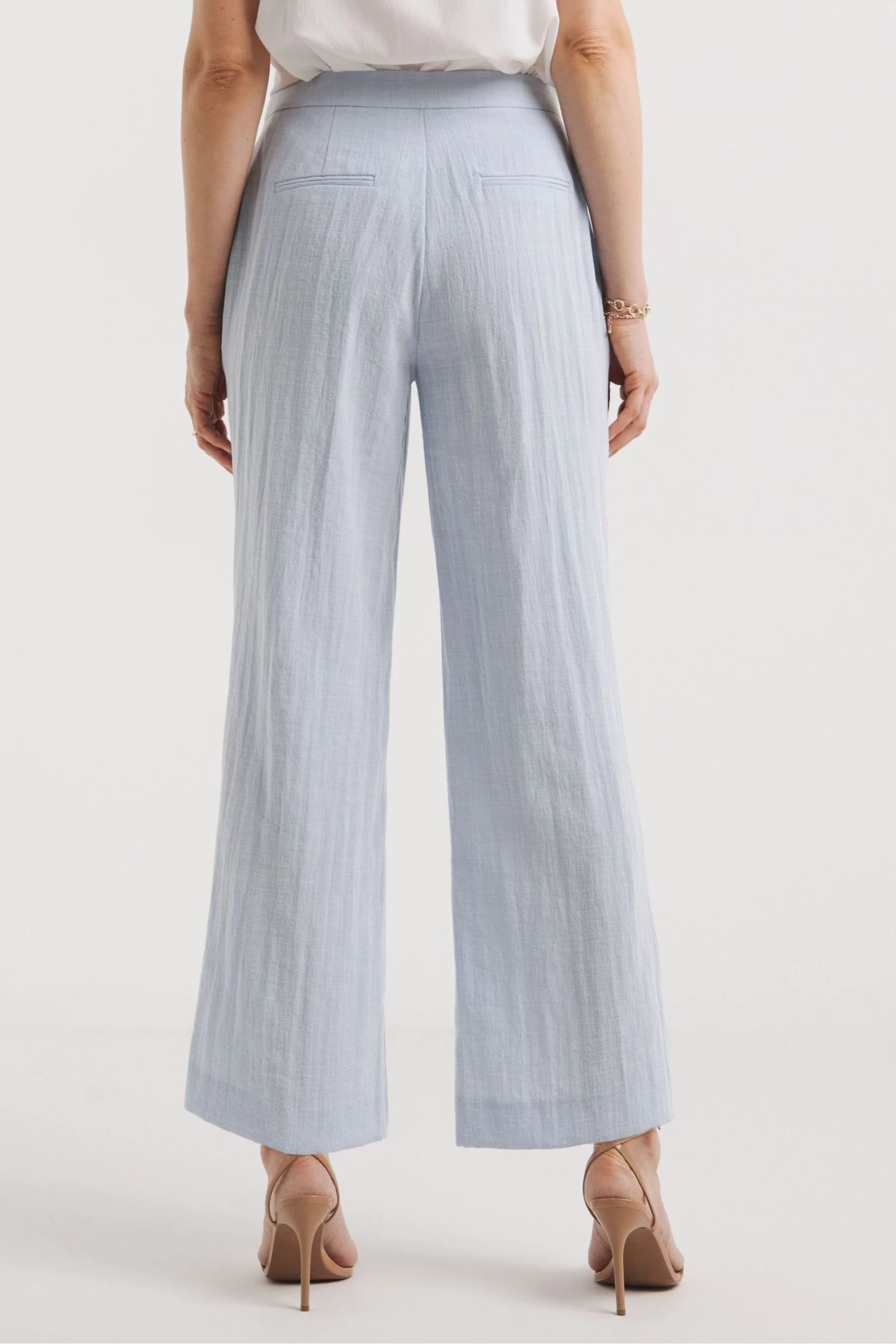 JD Williams Sky Blue Wide Leg Trousers 2 JD Williams Sky Blue Wide Leg Trousers - Image 2