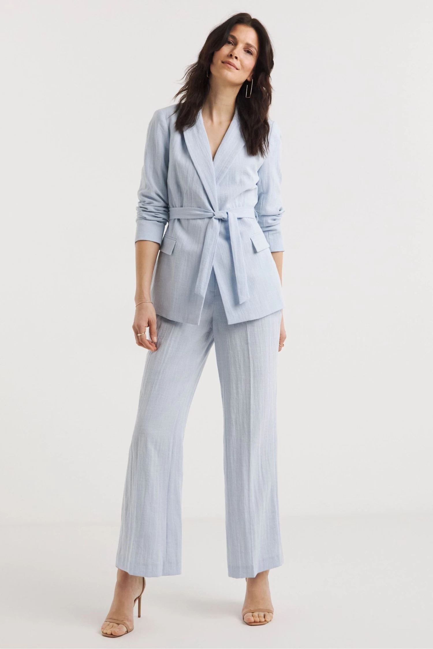 JD Williams Sky Blue Wide Leg Trousers 4 JD Williams Sky Blue Wide Leg Trousers - Image 4