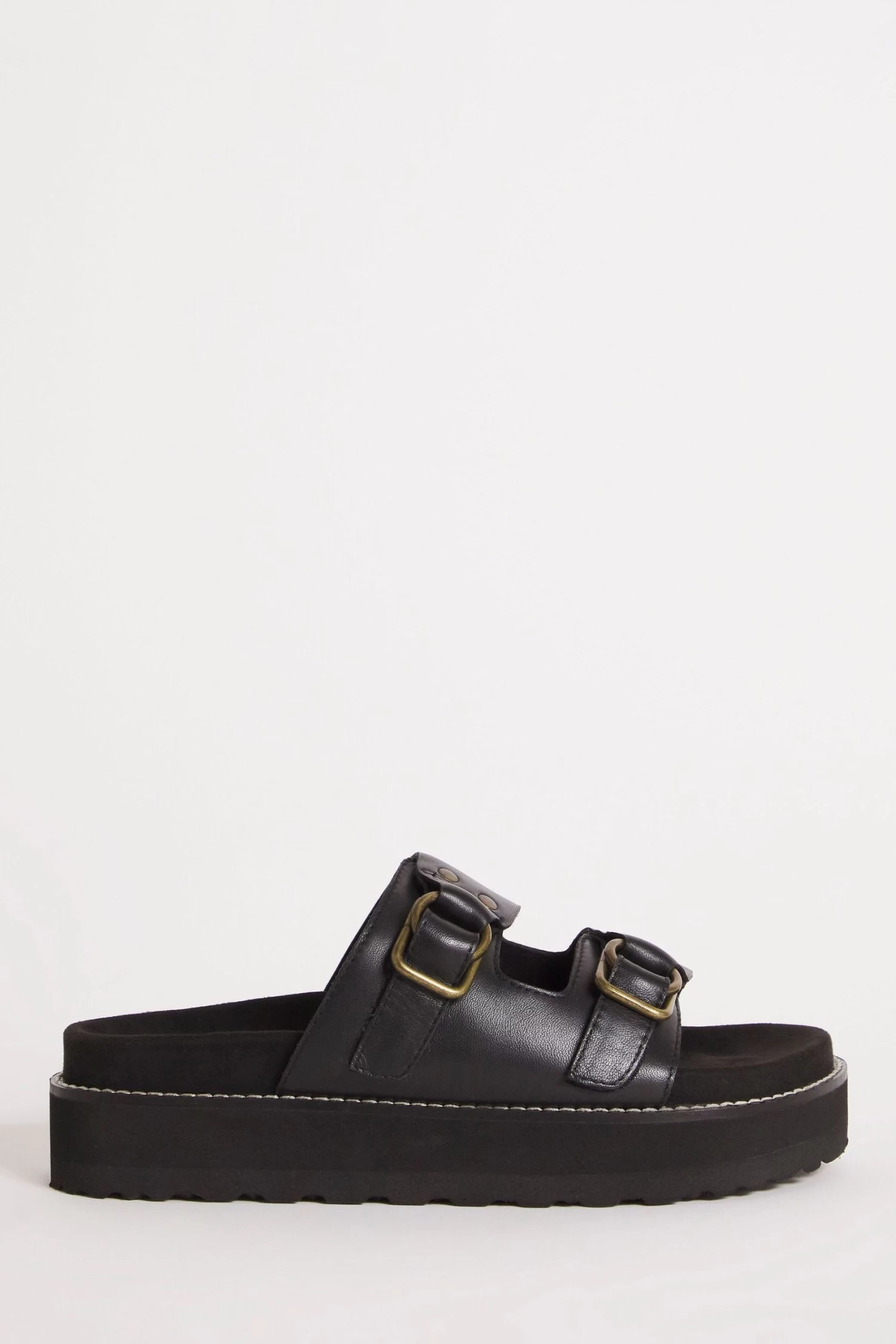 Simply Be Chuncky Buckle Footbed Wide Fit Black Sandals 1 Simply Be Chuncky Buckle Footbed Wide Fit Black Sandals