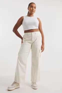 Simply Be Cream Cargo Utility Trousers -Roman Store 174 480s3 scaled