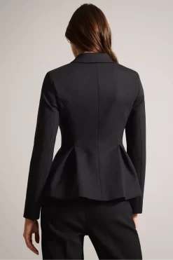 Ted Baker Philiya Black Single Breasted Peplum Jacket -Roman Store 179 294s4 scaled