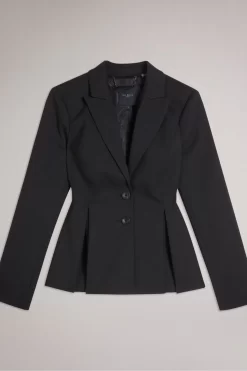 Ted Baker Philiya Black Single Breasted Peplum Jacket -Roman Store 179 294s6 scaled