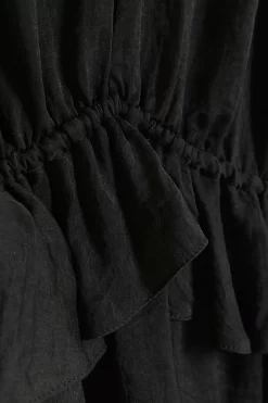 River Island Ruffle Tea Black Blouse -Roman Store 192054s6 scaled