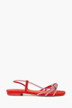 Dune London Nya Crystal Knot Flat Sandals