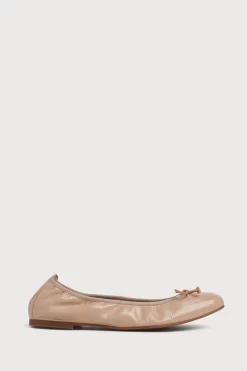 LK Bennett Trilly Brown Crinkled Patent Ballerinas
