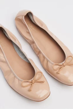 LK Bennett Trilly Brown Crinkled Patent Ballerinas -Roman Store 426476s3 scaled