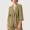 Soaked In Luxury Green Camile Drawstring Blazer