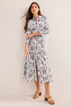 Boden Blue Tiered Cotton Maxi Shirt Dress -Roman Store 506309s3 scaled