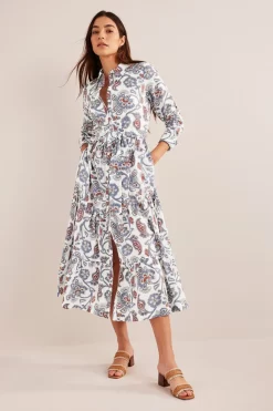 Boden Blue Tiered Cotton Maxi Shirt Dress -Roman Store 506309s4 scaled