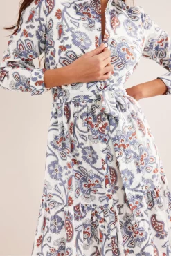 Boden Blue Tiered Cotton Maxi Shirt Dress -Roman Store 506309s5 scaled