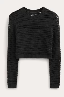 Boden Black Cropped Crochet Jumper -Roman Store 520274s4 scaled