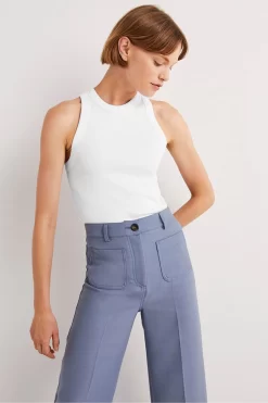 Boden White Cotton Ribbed Vest -Roman Store 521300s3 scaled