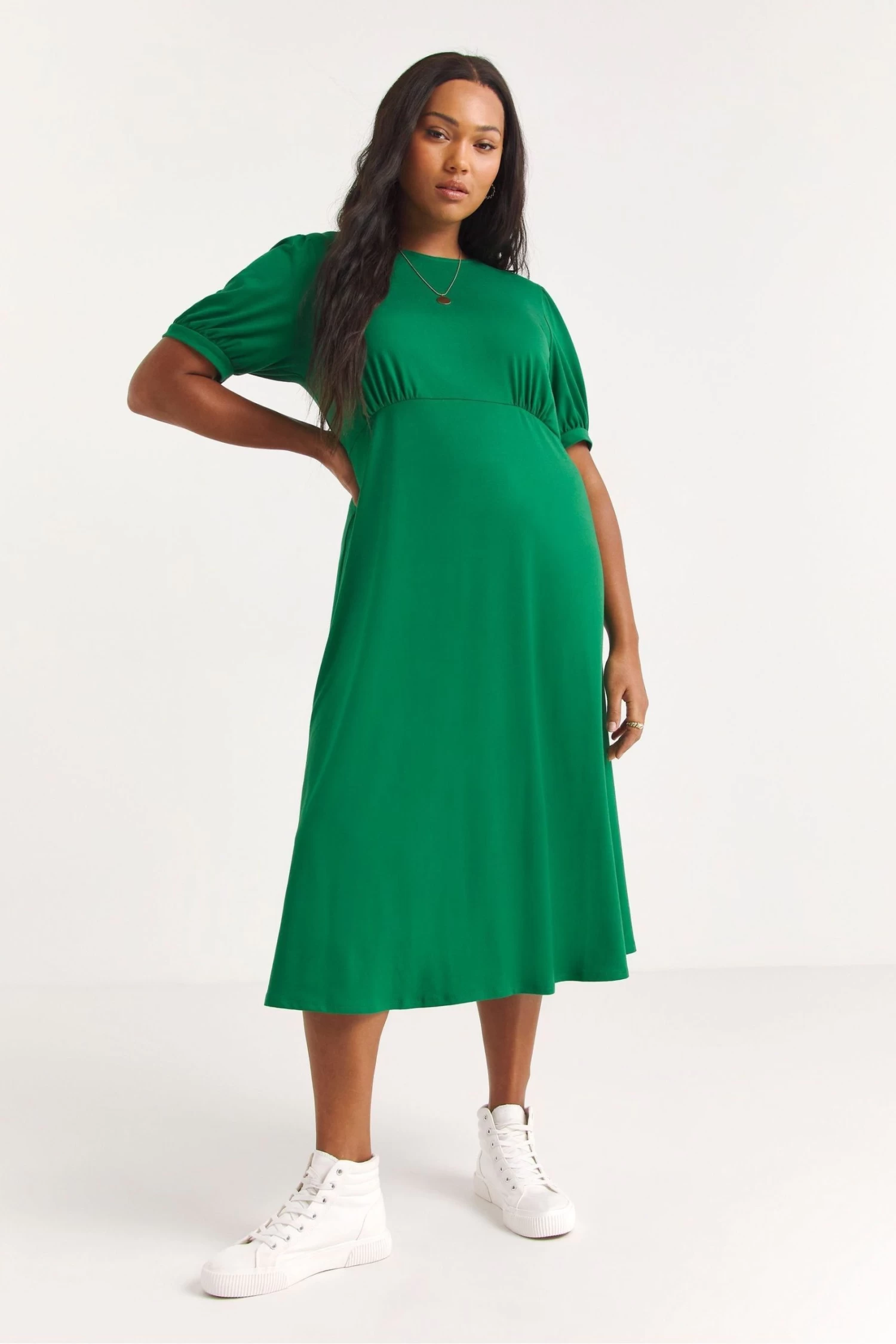 Simply Be Green Supersoft Midi Dress 1 Simply Be Green Supersoft Midi Dress