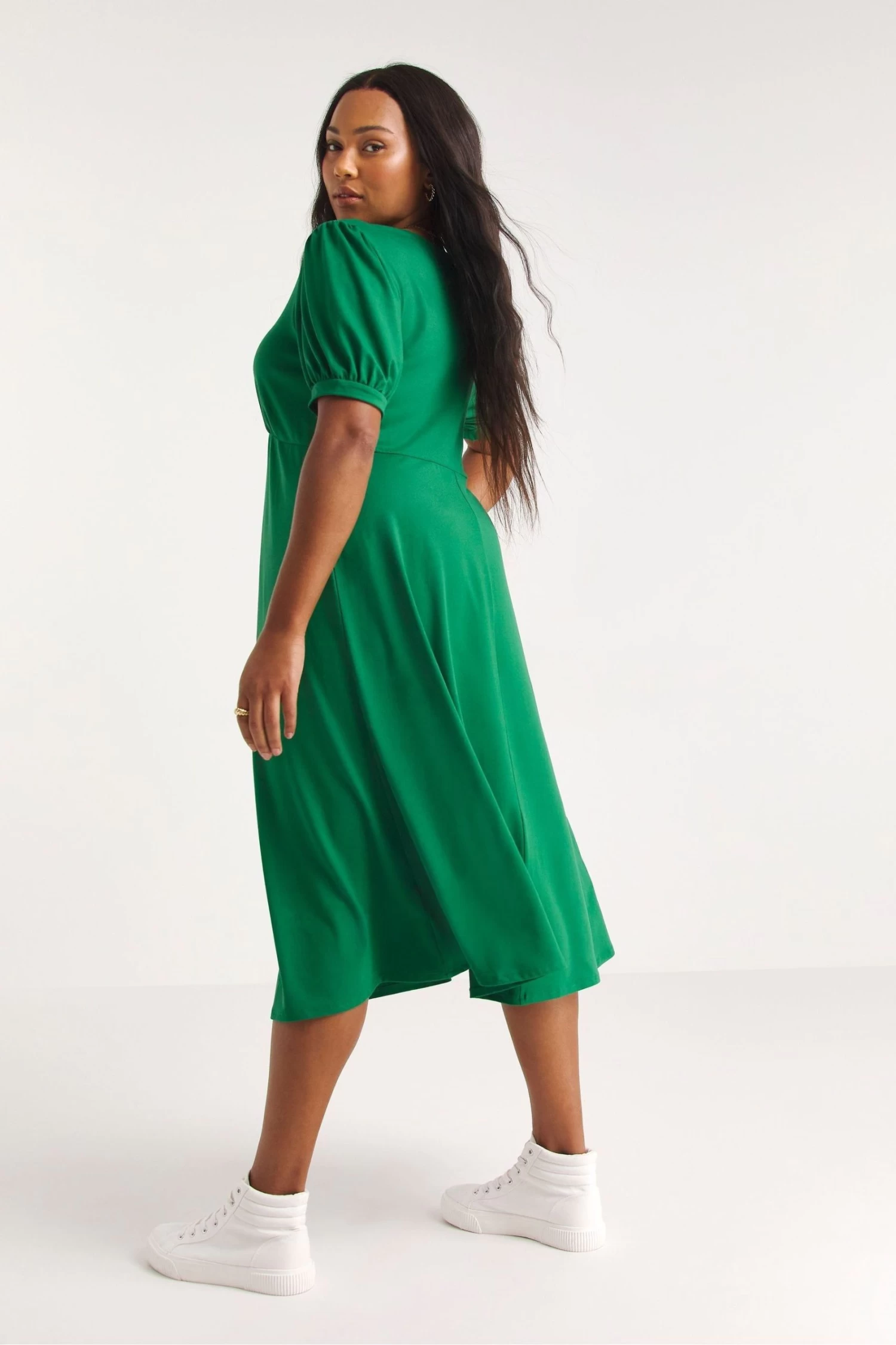 Simply Be Green Supersoft Midi Dress 2 Simply Be Green Supersoft Midi Dress - Image 2