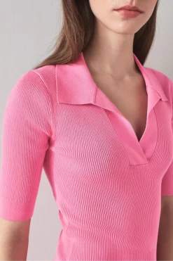 LK Bennett Pink Heidi Cotton-Blend Rib Knit Dress -Roman Store 582272s3 scaled