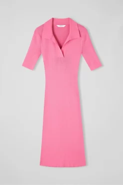 LK Bennett Pink Heidi Cotton-Blend Rib Knit Dress -Roman Store 582272s4 scaled