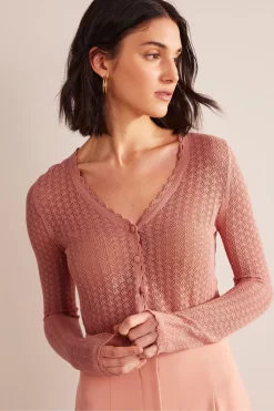Boden Pointelle Crop Cardigan