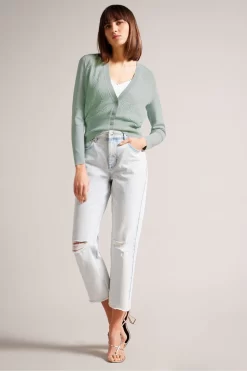 Ted Baker Green Joslina Delicate Pointelle Knit Cardigan -Roman Store 721193s3 scaled