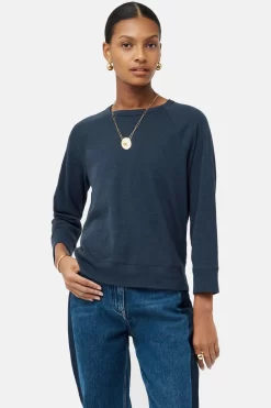 Jigsaw Grey Cotton Luxe Raglan T-Shirt