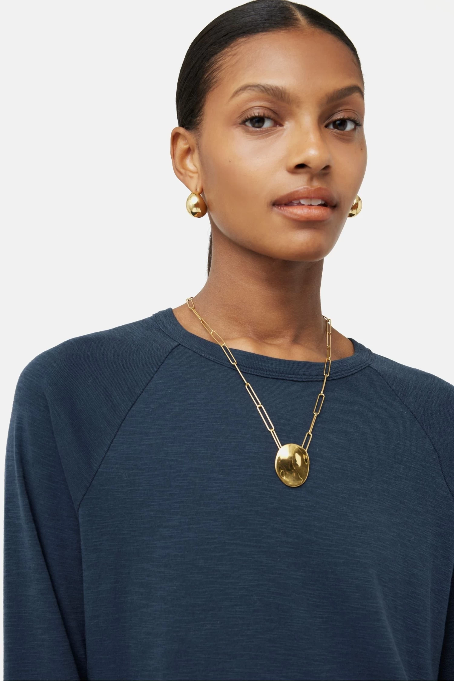 Jigsaw Grey Cotton Luxe Raglan T-Shirt 3 Jigsaw Grey Cotton Luxe Raglan T-Shirt - Image 3