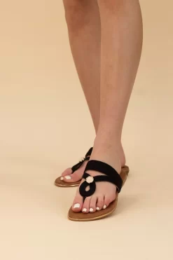 Lunar Ezra Black Sandals