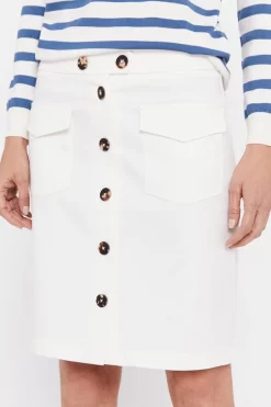 Cortefiel White Piqué Skirt -Roman Store 827559s3 scaled
