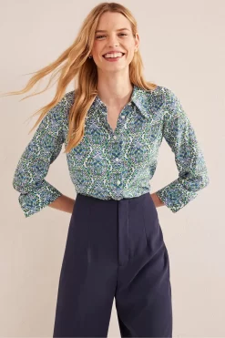 Boden Blue Silk Shirt