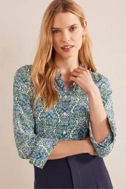 Boden Blue Silk Shirt 8 Boden Blue Silk Shirt -Roman Store 994290s3 scaled