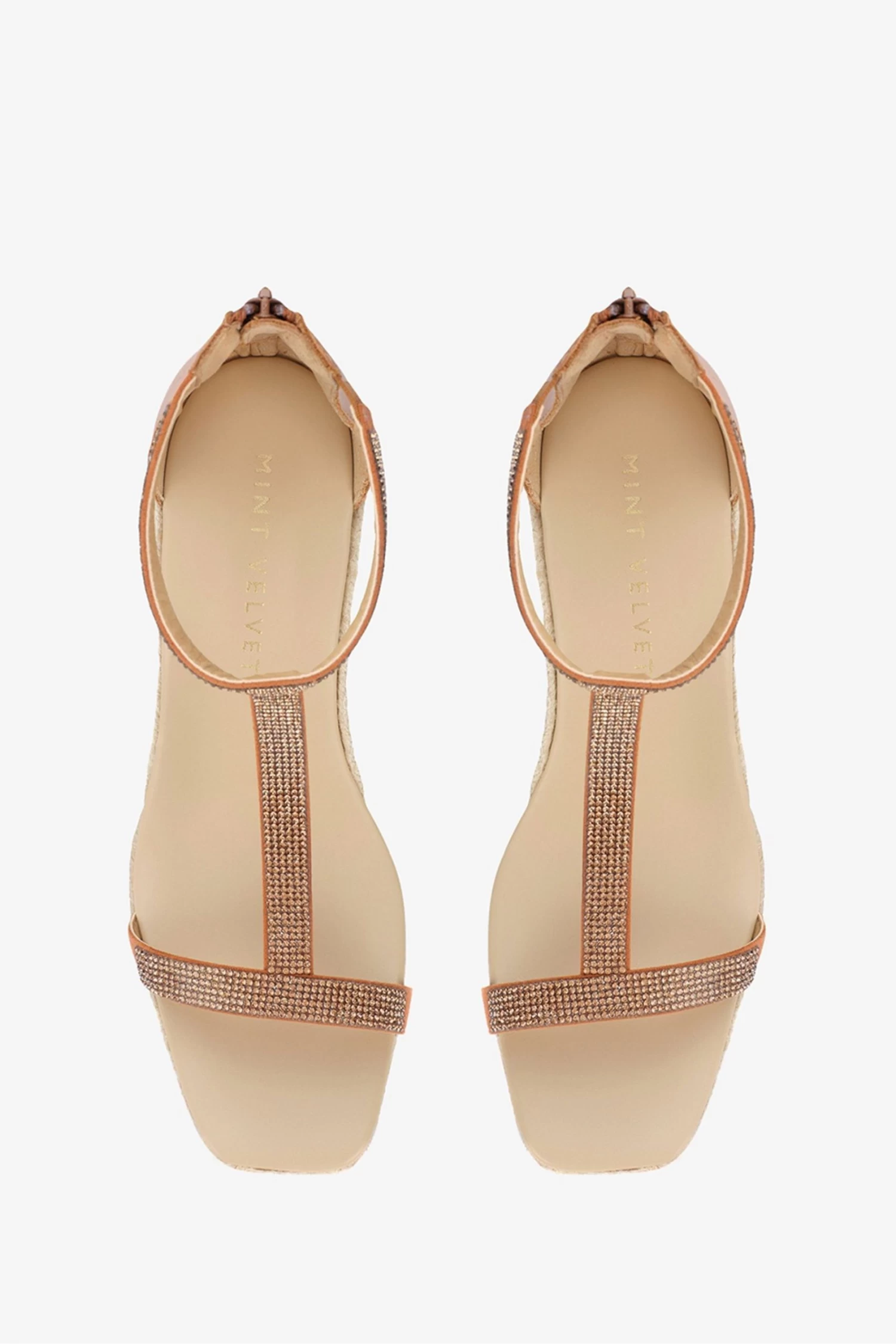 Mint Velvet Mint Velvet Lilian Embellished Brown Wedges 2 Mint Velvet Mint Velvet Lilian Embellished Brown Wedges - Image 2