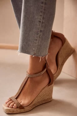 Mint Velvet Mint Velvet Lilian Embellished Brown Wedges 9 Mint Velvet Mint Velvet Lilian Embellished Brown Wedges -Roman Store 999533s5 scaled