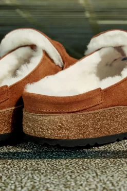 Birkenstock Buckley Brown Suede Shearling Clogs -Roman Store A91087s3 scaled