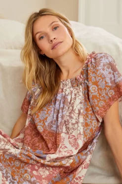 Next Lilac Purple Patchwork Floral Ruffle Cotton Nightie Slip -Roman Store C08 400s5 scaled