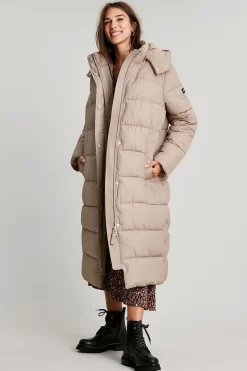 Joules Brown Elberry Long Super Puffer Jacket