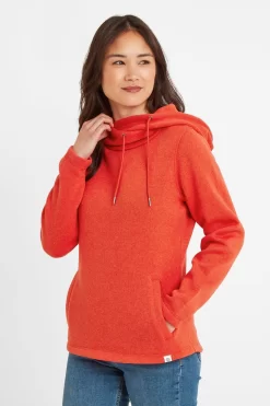 Tog 24 Red Acer Womens Knitlook Fleece Hoodie