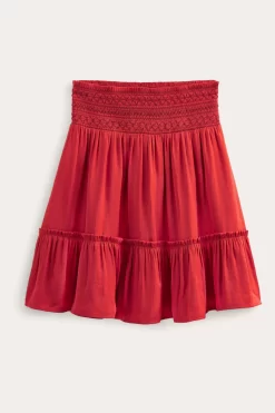 Boden Red Shirred Waist Mini Skirt -Roman Store C59941s5 scaled