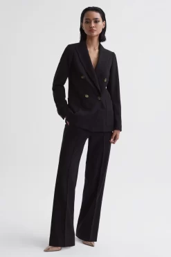 Reiss Iria Wool Blend Wide Leg Trousers