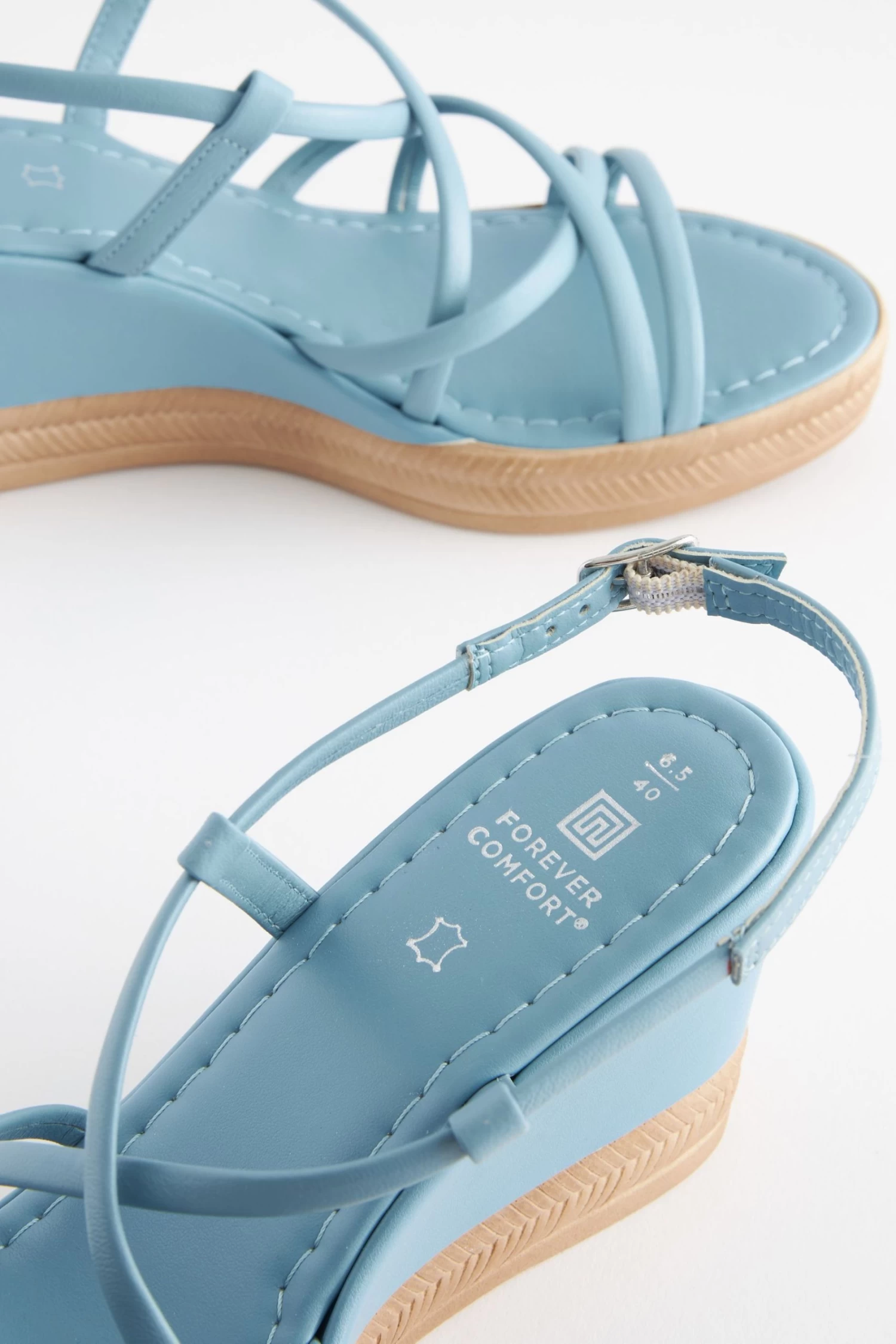 Next Forever Comfort Leather Asymmetric Strappy Wedges 6 Next Forever Comfort Leather Asymmetric Strappy Wedges - Image 6