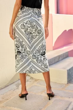 Next Black/White Linen Printed Midi Wrap Skirt 7 Next Black/White Linen Printed Midi Wrap Skirt -Roman Store C76774s3 scaled