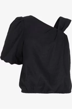Mint Velvet Black Linen One Shoulder Top -Roman Store C82705s3 scaled