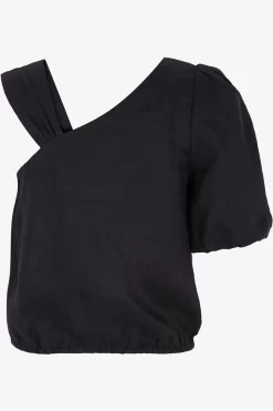 Mint Velvet Black Linen One Shoulder Top -Roman Store C82705s4 scaled