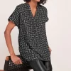 Next Overhead Longline Short Sleeve V-Neck Blouse
