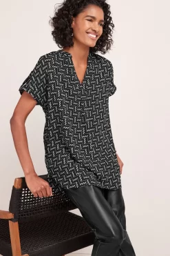 Next Overhead Longline Short Sleeve V-Neck Blouse