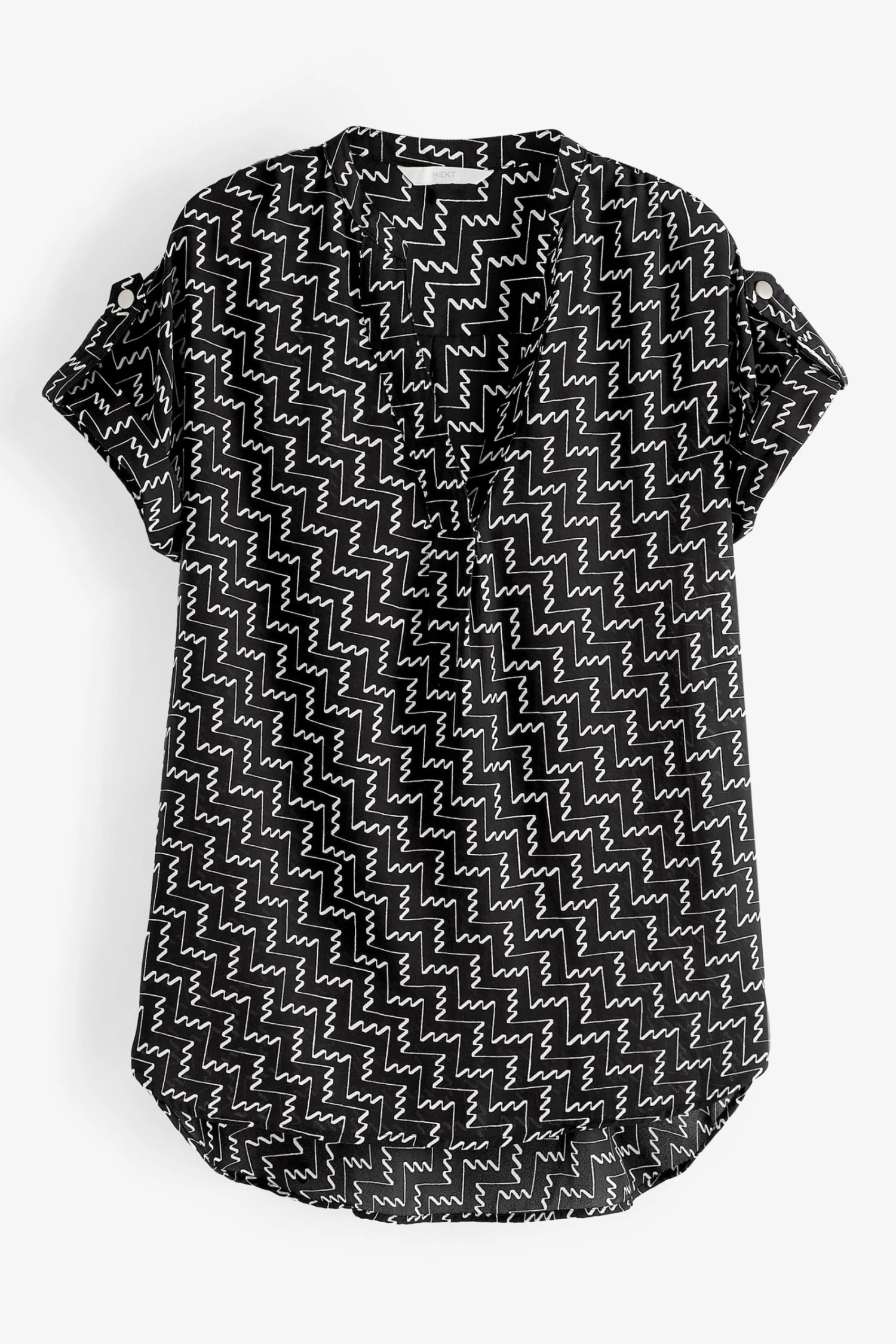 Next Overhead Longline Short Sleeve V-Neck Blouse 5 Next Overhead Longline Short Sleeve V-Neck Blouse - Image 5