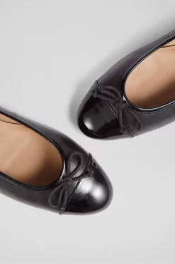 LK Bennett Kara Black Leather And Patent Toe Cap Ballerina Flats -Roman Store C87803s4 scaled
