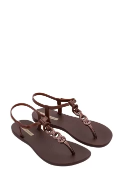 Ipanema Brown Charm Link Flip Flops